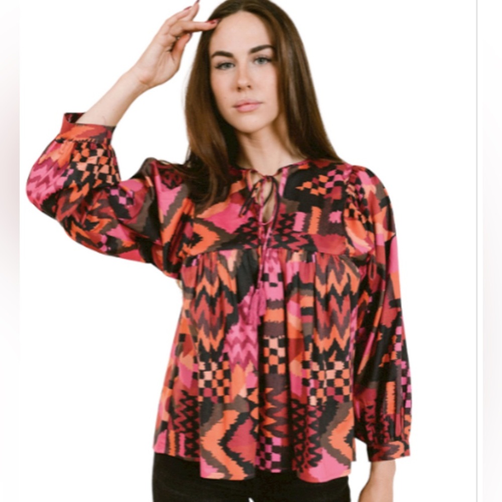 Laroque Nell Blouse - Pink Patchwork - image 1